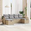 vidaXL Ensemble de canap&eacute; de jardin avec coussin 6 pcs Beige polyrotin