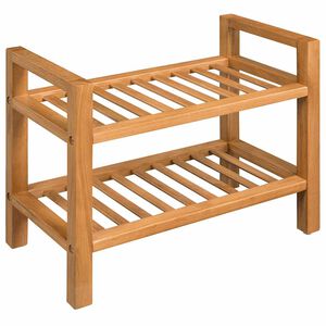 vidaXL &Eacute;tag&egrave;re &agrave; chaussures avec 2 &eacute;tag&egrave;res 50x27x40 cm Ch&ecirc;ne massif