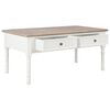 vidaXL Table basse Blanc 100x50x46 cm Bois de Paulownia solide