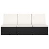 vidaXL Chaise longue convertible avec coussin R&eacute;sine tress&eacute;e Noir