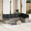 vidaXL Ensemble de canap&eacute; de jardin 9 pcs Gris clair Poly rotin