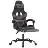 vidaXL Chaise de jeu pivotante et repose-pied Noir et gris Similicuir