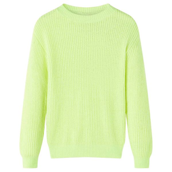 Pull-over tricot&eacute; pour enfants jaune fluo 104