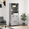 vidaXL Buffet haut Gris b&eacute;ton 69,5x34x180 cm Bois d'ing&eacute;nierie