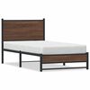 vidaXL Cadre de lit en m&eacute;tal sans matelas ch&ecirc;ne marron 90x200 cm