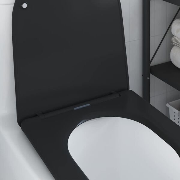 vidaXL Si&egrave;ge de toilette Noir 44 x 36,4 x 3,4 cm Duroplast