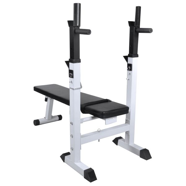 vidaXL Banc d'entra&icirc;nement avec support de poids jeu d'halt&egrave;res 120 kg