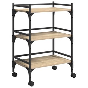 vidaXL Chariot de cuisine Ch&ecirc;ne Sonoma 50 x 35 x 75,5 cm