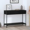 vidaXL Table console Ch&ecirc;ne noir 100 x 34.5 x 75 cm Bois d'ing&eacute;nierie