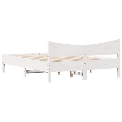 vidaXL Cadre de lit sans matelas blanc 150x200 cm bois de pin massif