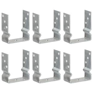 vidaXL Piquets de clôture 6 pcs Argenté 12x6x15 cm Acier galvanisé