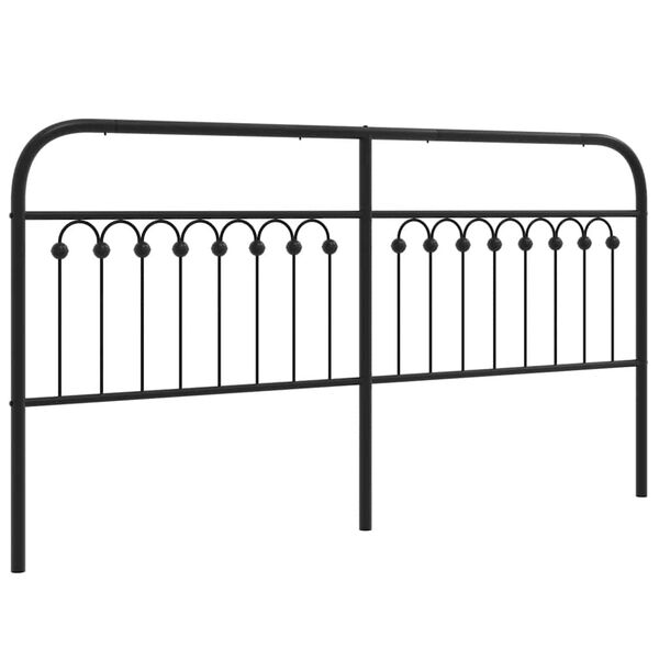 vidaXL T&ecirc;te de lit m&eacute;tal noir 180 cm