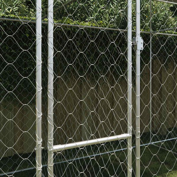 vidaXL Cage pour chien avec toit Argent&eacute; 600 x 200 x 258 cm