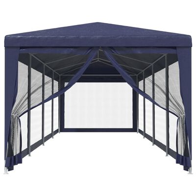 vidaXL Tente de fête et 10 parois latérales en maille Bleu 3x12 m PEHD