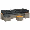 vidaXL Salon de jardin avec coussins 7 pcs gris r&eacute;sine tress&eacute;e