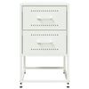 vidaXL Tables de chevet 2 pcs blanc 36x39x60,5 cm acier