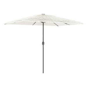 vidaXL Parasol de jardin avec m&acirc;t en acier blanc 300x200x250 cm