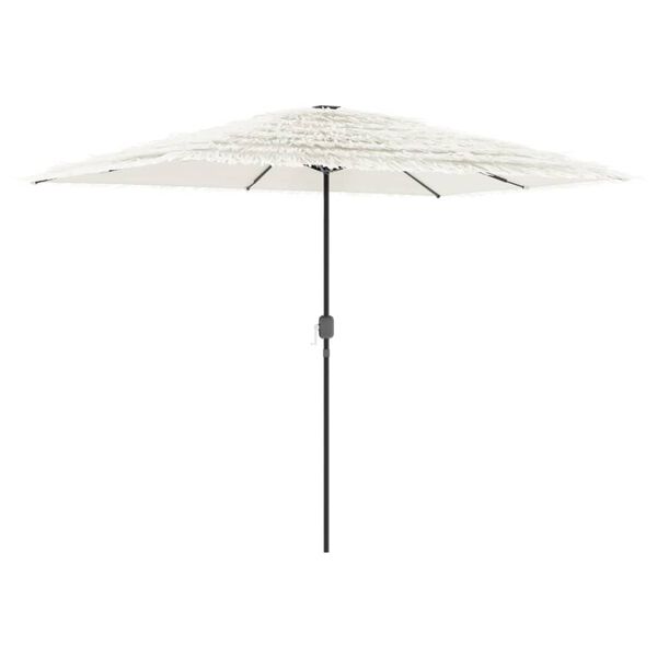 vidaXL Parasol de jardin avec m&acirc;t en acier blanc 300x200x250 cm