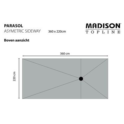 Madison Parasol Asymmetric Sideway 360 x 220 cm Taupe PC15P015