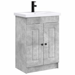 vidaXL Ensemble de mobilier de salle de bain Gris b&eacute;ton