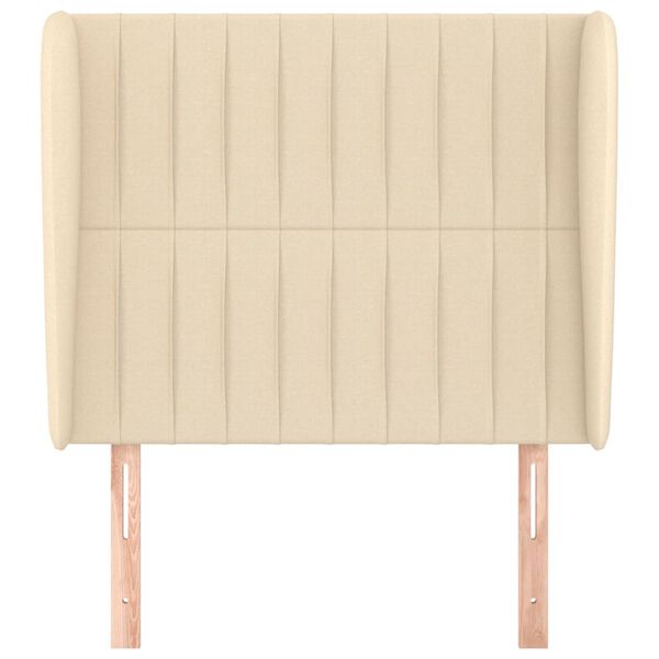 vidaXL T&ecirc;te de lit avec oreilles Cr&egrave;me 83x23x118/128 cm Tissu