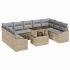 vidaXL Ensemble de Canap&eacute;s 10 pc Beige et Gris clair polyrotin