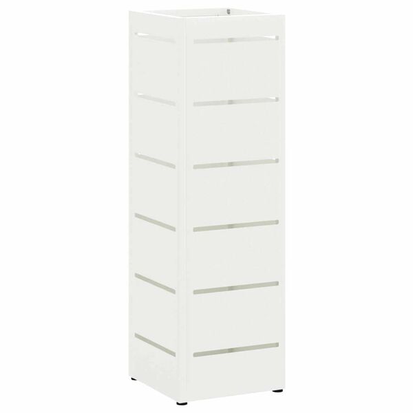 vidaXL Porte-parapluie Blanc 15,5 x 15,5 x 49 cm Métal