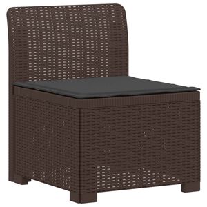 vidaXL Canap&eacute; de jardin 1 place avec coussin look rotin PP Marron