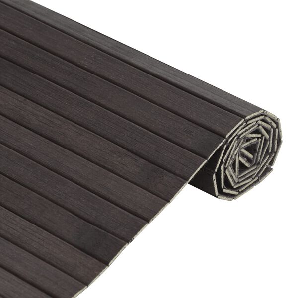 vidaXL Tapis rectangulaire marron fonc&eacute; 100x200 cm bambou