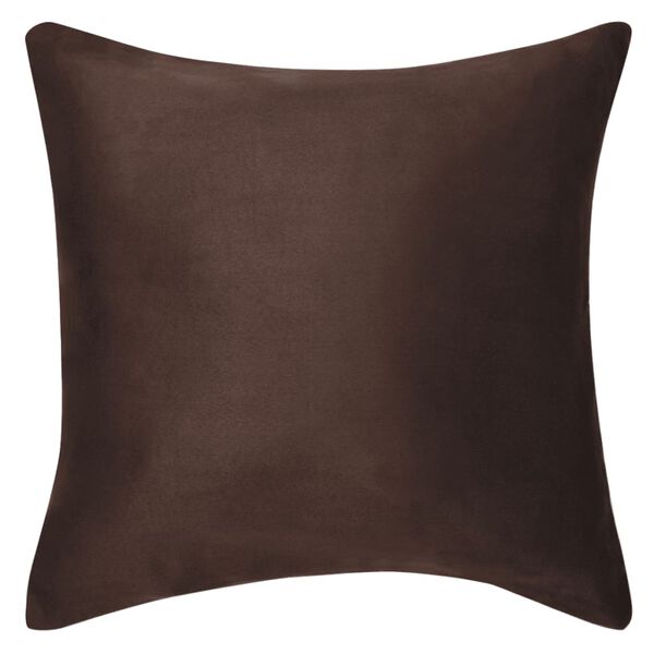 vidaXL Housse de coussin 4 pcs 80 x 80 cm Polyester Faux Daim Marron