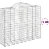 vidaXL Paniers &agrave; gabions arqu&eacute;s 18 pcs 200x50x160/180 cm Fer galvanis&eacute;