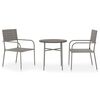 vidaXL Ensemble &agrave; manger de jardin 3 pcs R&eacute;sine tress&eacute;e Gris