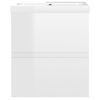 vidaXL Armoire d'&eacute;vier avec lavabo int&eacute;gr&eacute; Blanc brillant Agglom&eacute;r&eacute;