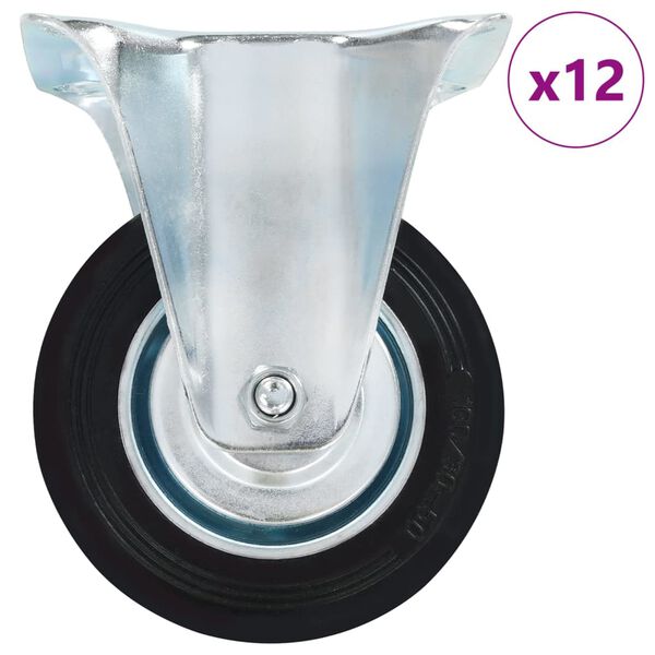 vidaXL 12 pcs Roulettes fixes 100 mm