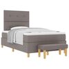 vidaXL Lit &agrave; ressorts avec matelas Taupe 120 x 200 cm tissu