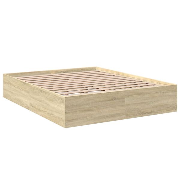 vidaXL Cadre de lit sans matelas ch&ecirc;ne sonoma 150x200 cm