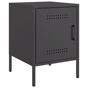 vidaXL Table de chevet noir 36x39x50,5 cm acier