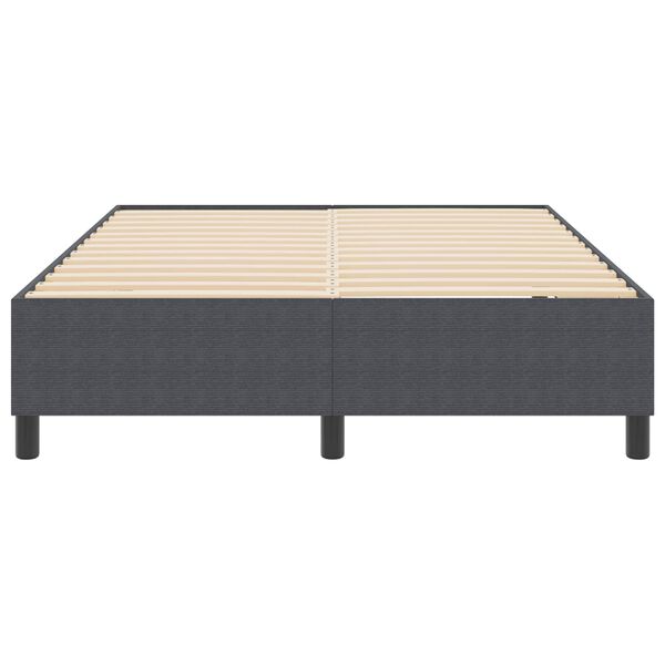 vidaXL Cadre de lit plateforme Gris fonc&eacute; 140 x 190 cm tissu