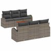 vidaXL Ensemble de canap&eacute; de jardin 7 pc Gris polyrotin