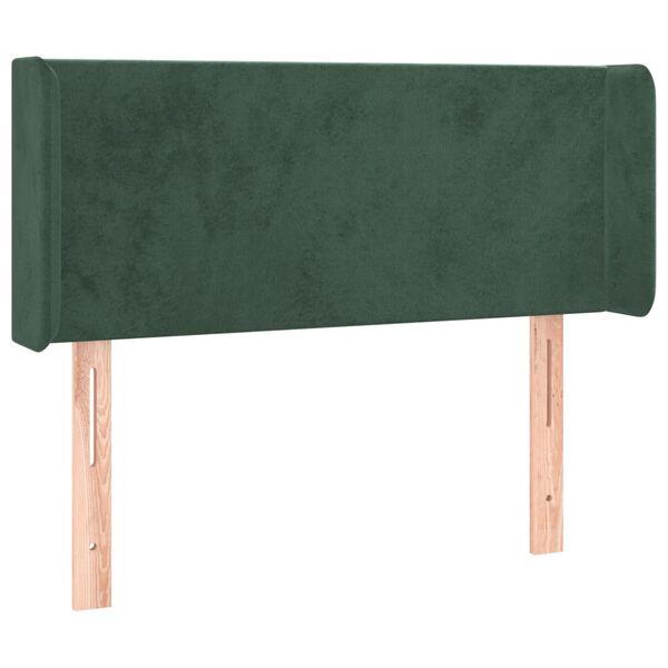 vidaXL T&ecirc;te de lit &agrave; LED Vert fonc&eacute; 83x16x78/88 cm Velours
