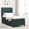 vidaXL Lit &agrave; ressorts avec matelas Vert fonc&eacute; 190 x 90 cm Polyester