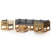 vidaXL Salon de jardin 7 pcs avec coussin Bois d'acacia solide