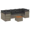 vidaXL Salon de jardin 8 pcs avec coussins gris r&eacute;sine tress&eacute;e
