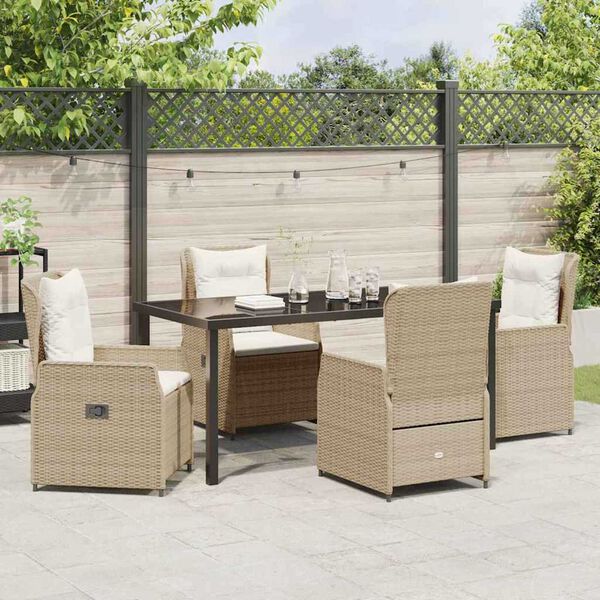 vidaXL Ensemble de salle &agrave; manger pour jardin 5 pcs polyrotin