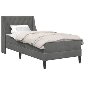 vidaXL Cadre de lit avec matelas Gris fonc&eacute; 80 x 200 cm Velours