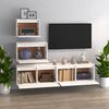 vidaXL Meubles TV 4 pcs Blanc Bois massif de pin