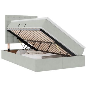 vidaXL Lit avec rangement et matelas Gris clair 120 x 190 cm Velours