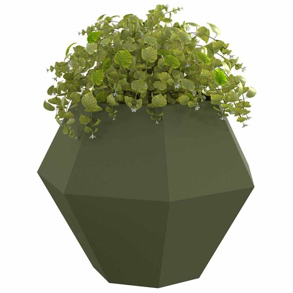 vidaXL Jardini&egrave;re 2 pcs Vert olive 100 x 100 x 80 cm Acier