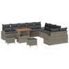 vidaXL Ensemble de canap&eacute; de jardin avec coussin 13 pcs Gris