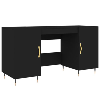 vidaXL Bureau noir 140x50x75 cm bois d'ingénierie